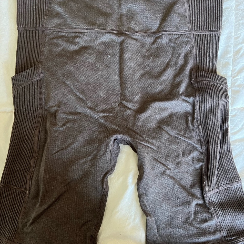 Brown Hugh wasted biker shorts with pockets